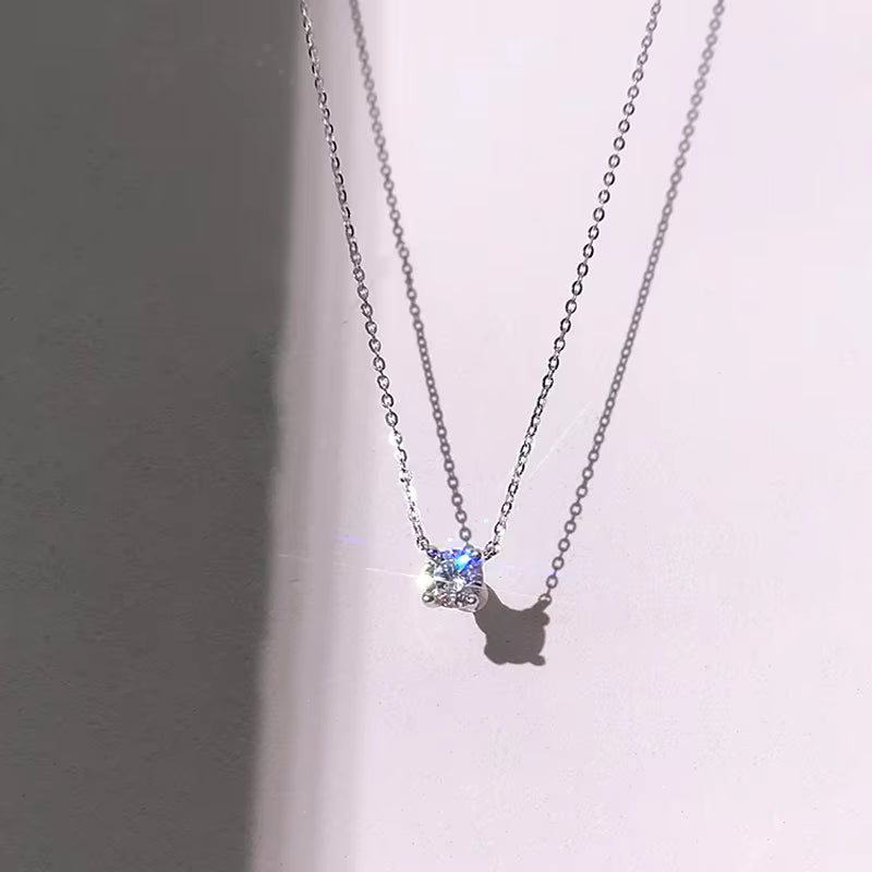 Collana Oro 14K Zircone Girocollo Elegante Donna