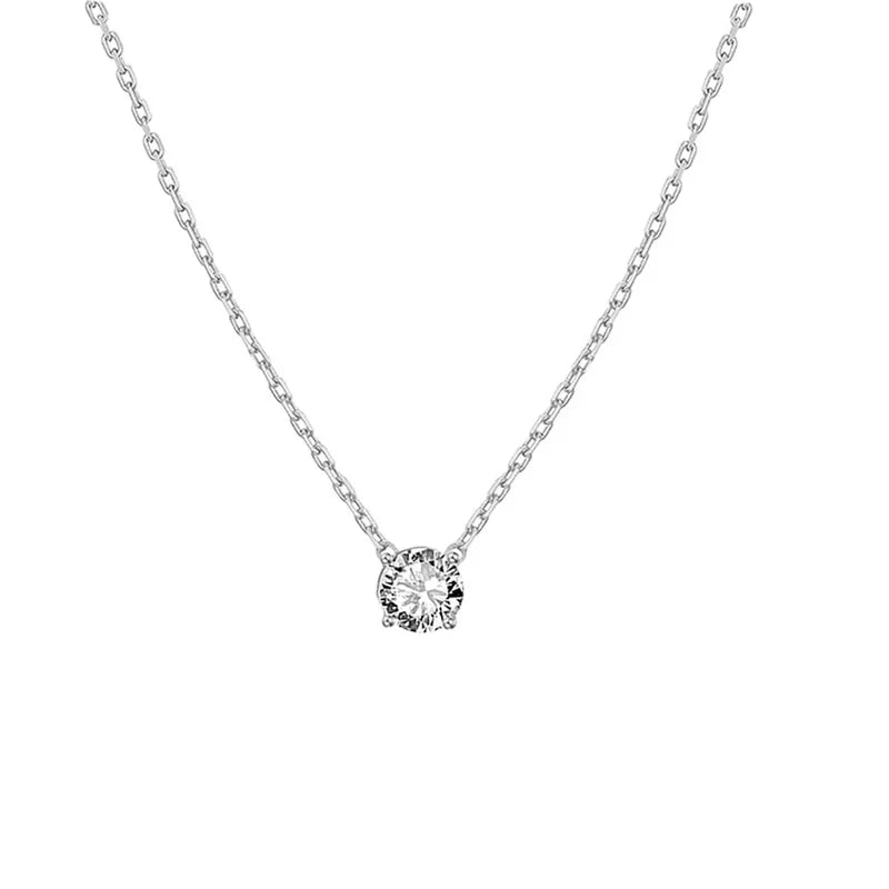 Collana Oro 14K Zircone Girocollo Elegante Donna