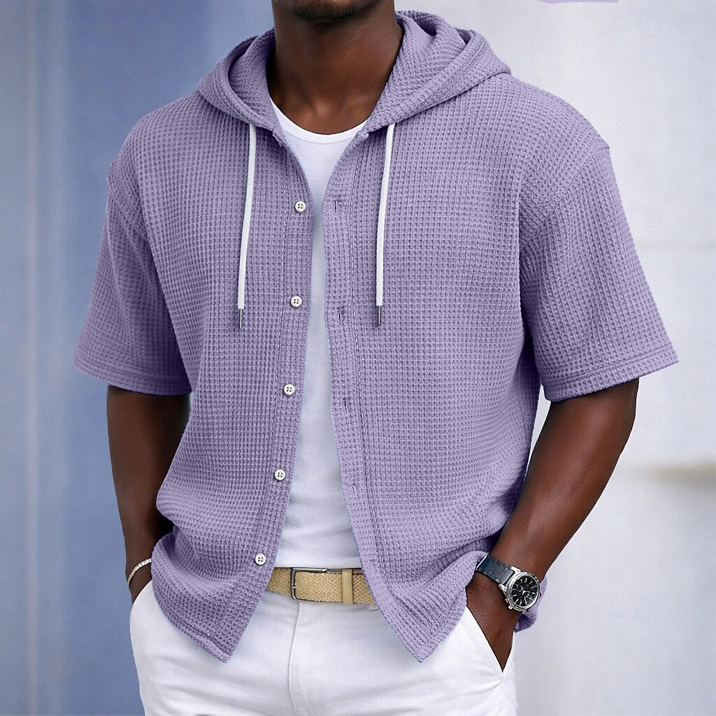 Camicia Uomo Nido d'Ape con Cappuccio