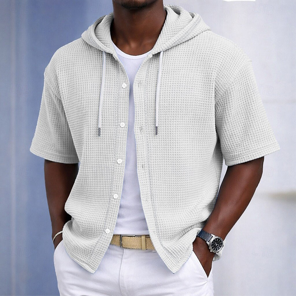 Camicia Uomo Nido d'Ape con Cappuccio