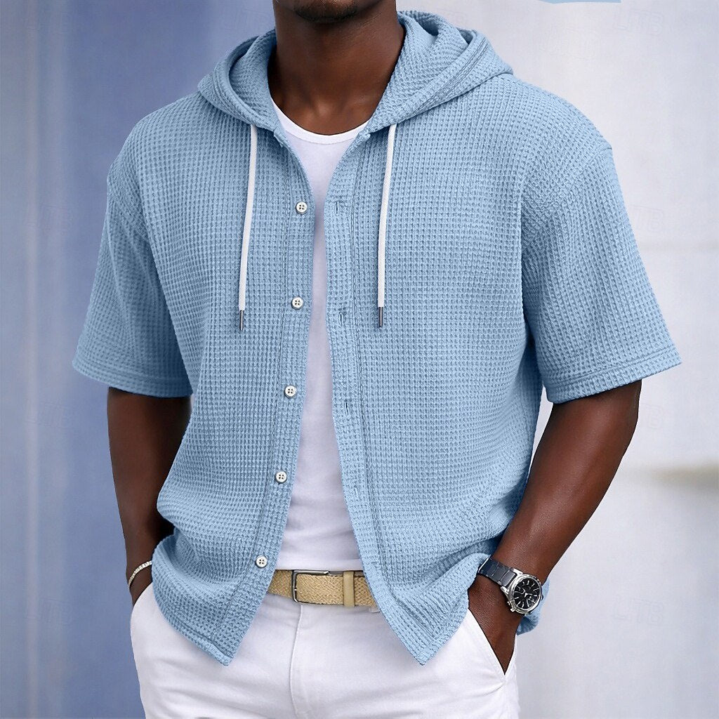 Camicia Uomo Nido d'Ape con Cappuccio
