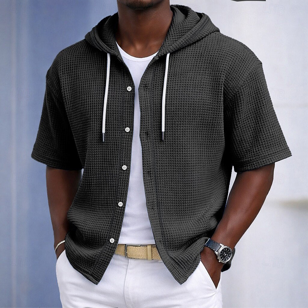 Camicia Uomo Nido d'Ape con Cappuccio